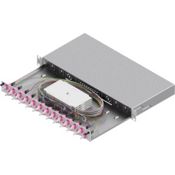 Easylan FO Splice Housing, Grade C 19" 1U, 24 Ports, 24x LC-Duplex, OM4