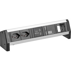 Bachmann DESK 2xCH T13 90&deg; 1xUSB 1xCM, 1xCurrent fuse 1.0m GST18 Switzerland