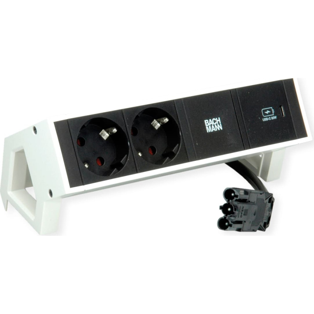 Bachmann DESK2 2xprotective contact USB C, USB Charger 30W 0.2m GST18 white