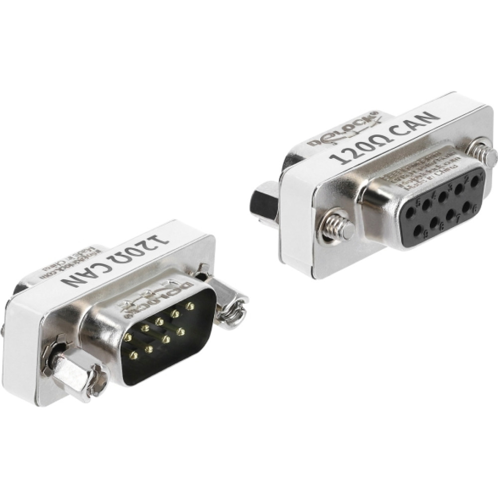 Delock D-Sub 9 pin CAN Bus Adapter male to female 120 ohms resistor