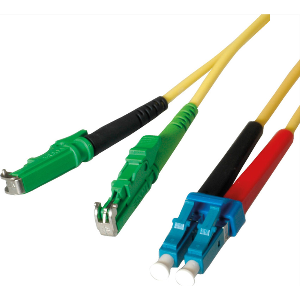 Leoni LWL-Kabel duplex 9/125&micro;m, R&M E2000 / Suhner LC, 2 m