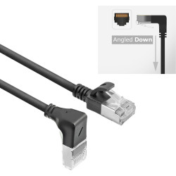 ACT CAT6A U/FTP SLM D-ANG BK 1.00M