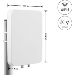 Delock WiFi 6 MIMO Antenna 2 x N jack 12 - 17 dBi directional wall and pole mounting outdoor white