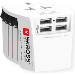 Skross MUV USB 4A Universal Travel Adapter, worldwide