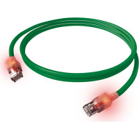 Easylan S/FTP DualBoot LED Patch Cable Cat.6A, RJ45 / RJ45, LSOH, green, 1 m