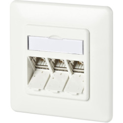 Metz Connect C6Amodul 3 Port 180°M UP-Dose, reinweiß RAL9010