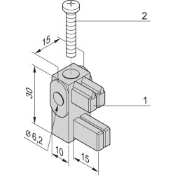 Schroff Mounting Bracket With Insulating Block for Busbar 1, 2 Poles