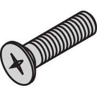 Schroff Countersunk Screw, Cross Recess, M2.5x12 mm, Steel Nickel Plated