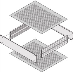 Schroff MultipacPRO Cover Plate, Perforated, Depth 220 mm