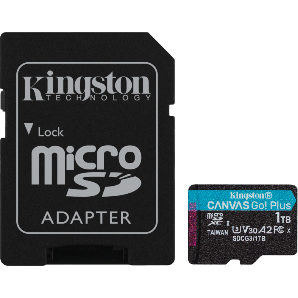 Kingston Technology 1TB microSDXC Canvas Go Plus 170R A2 U3 V30 Card + ADP