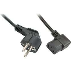 Lindy IEC Mains lead (German and French), angled, 2m