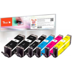 Peach 0F320134 tintes kārtridžs 6 pcs Saderība Standarta produktivitāte Melns, Tirkīzzils, Fuksīns, Dzeltens
