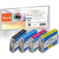 Peach PI200-848 tintes kārtridžs 4 pcs Saderība Melns, Tirkīzzils, Fuksīns, Dzeltens