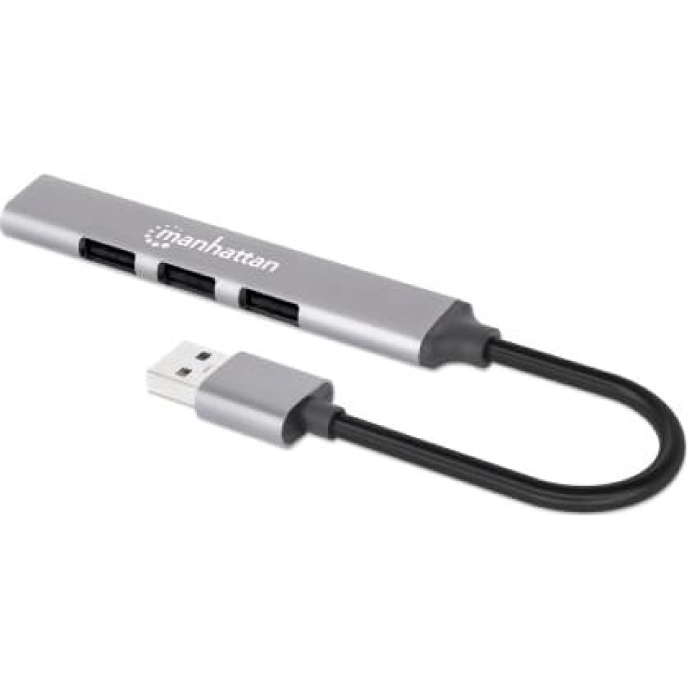 Manhattan 168427 interfeisa centrmezgls USB 3.2 Gen 1 (3.1 Gen 1) Type-A 5000 Mbit/s Pelēks