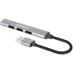 Manhattan 168427 interfeisa centrmezgls USB 3.2 Gen 1 (3.1 Gen 1) Type-A 5000 Mbit/s Pelēks