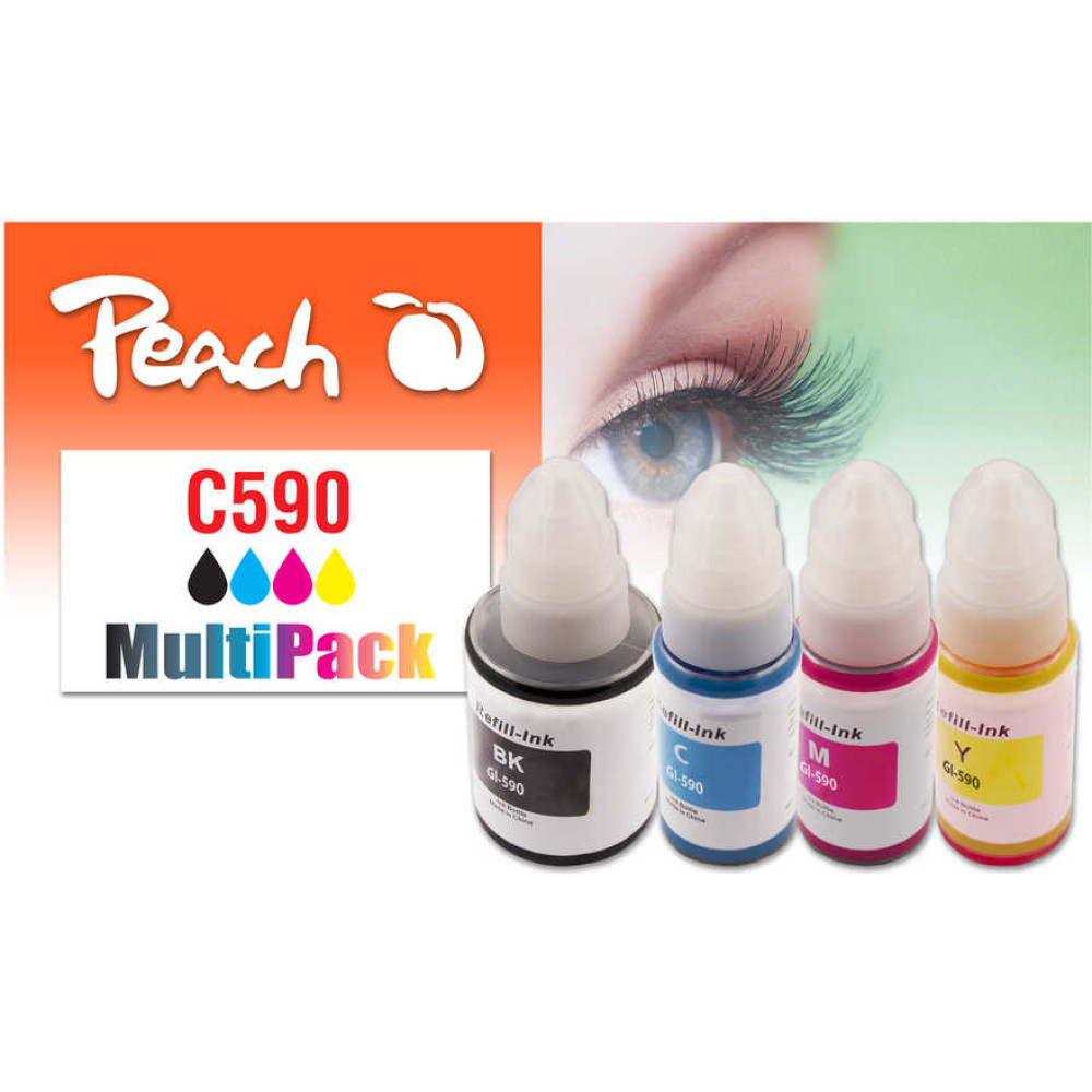 Peach PI100-440 tintes kārtridžs 4 pcs Saderība Melns, Tirkīzzils, Fuksīns, Dzeltens