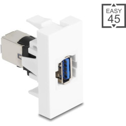 Delock Easy 45 Modul USB 5 Gbps Type-A female to USB 5 Gbps Type-B female white
