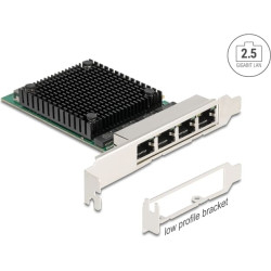 Delock PCI Express x4 Network Card 2.5 Gigabit LAN 4 x RJ45 RTL8125