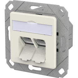 Metz Connect E-DAT C6A LSA++ Dose, 2 Port, UPk, reinweiß