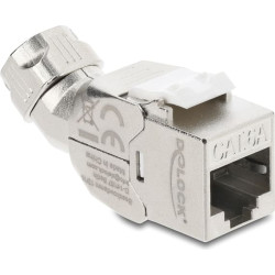 Delock Keystone Module RJ45 jack to LSA Cat.6A toolfree 45° angled shielded