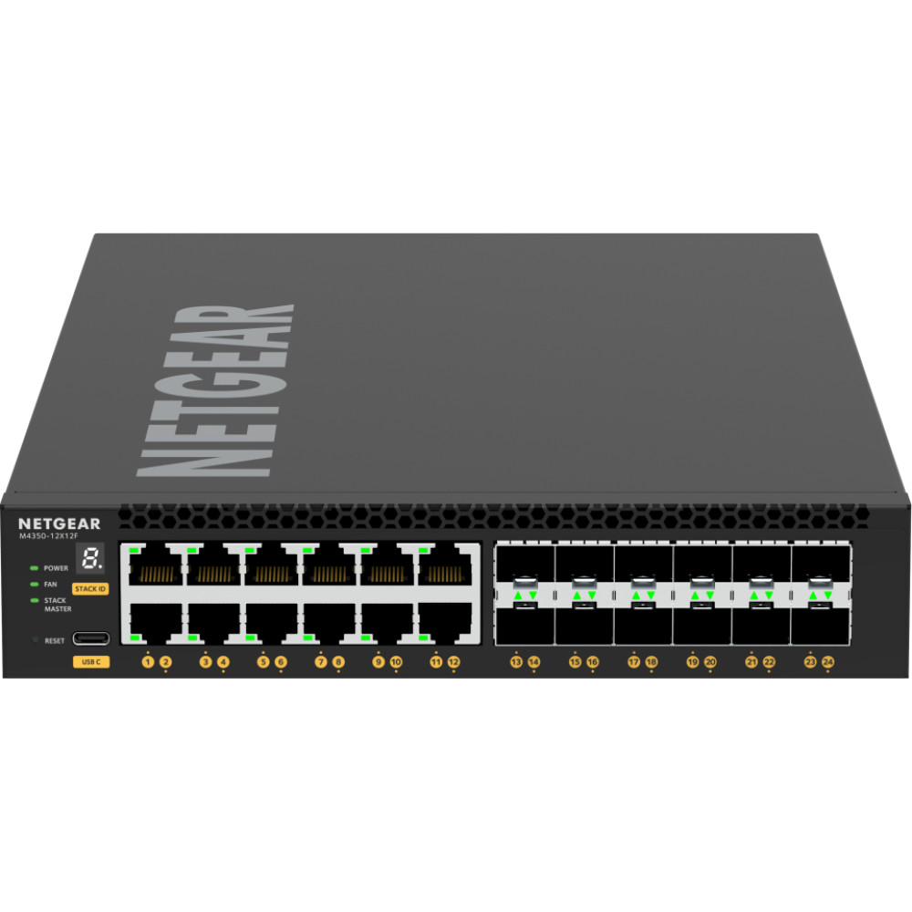 Netgear M4350-12X12F Managed L3 10G Ethernet (100/1000/10000) 1U Black
