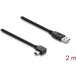 Delock USB 2.0 Cable Type-A male to Type Mini-B male right angled 2 m