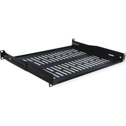 Value 19"-Fixed Shelf, 440 x 350mm, max. 25kg, 1U, U-Shape, black