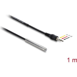 Delock Temperature Sensor Cable with 3.5 mm 3 pin stereo jack male DS18B20 1 m