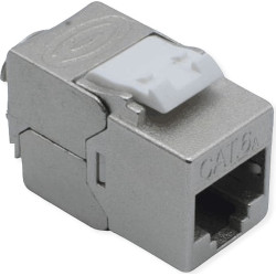 Roline Cat.6A (Class EA) Keystone, RJ-45, shielded, tool-free, GHMT, silver