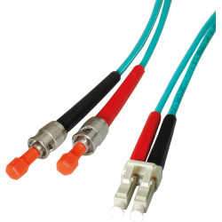 Leoni LWL-Kabel duplex 50/125&micro;m OM3, Suhner LC/ST, 3 m