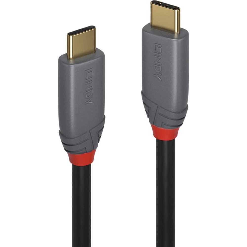 Lindy 5m USB 3.2  Type C to C Cable, 10Gbps, 100W PD, Anthra Line