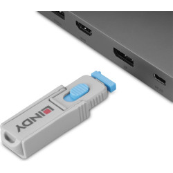 Lindy DisplayPort Port Blocker Key - Pack of 4 Blockers, Blue