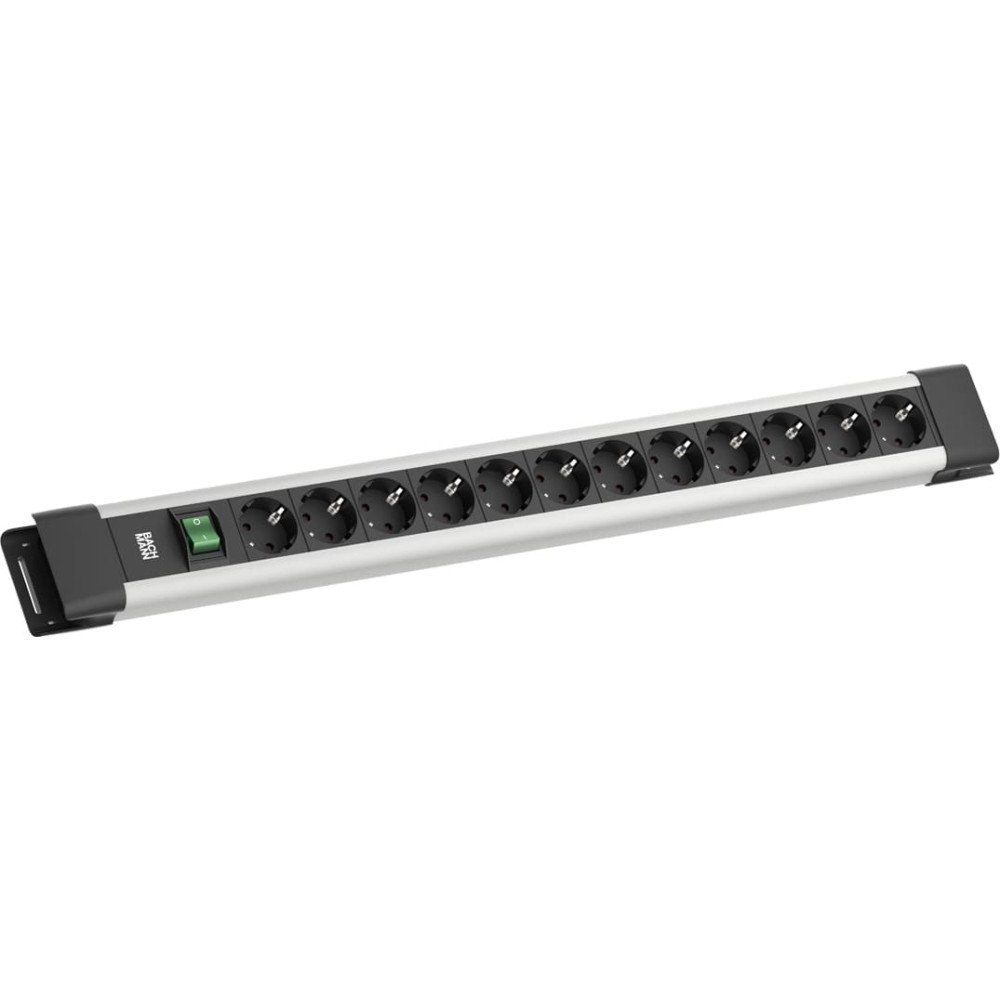 Bachmann CONNECTUS 12xCEE7/3, 1xSchalter 2,0m CEE7/7 Grau