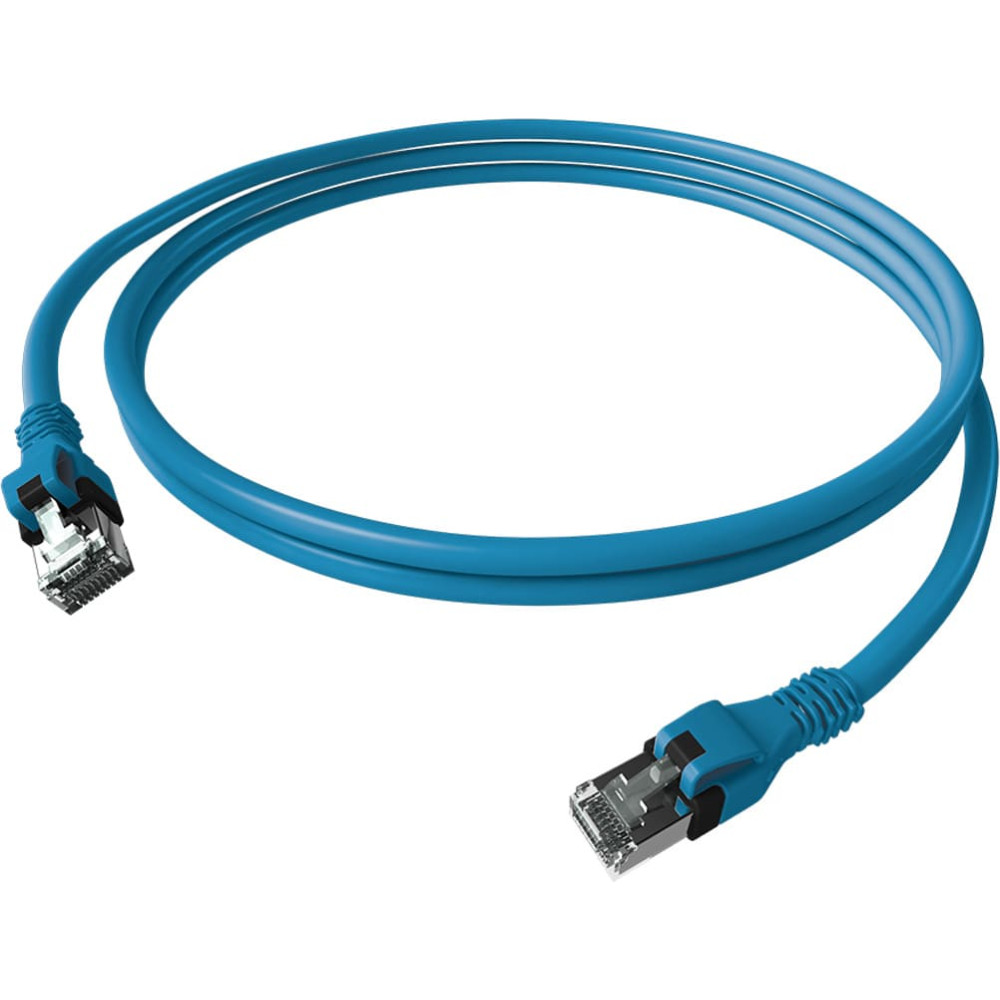 Easylan DualBoot® PushPull Patch Cable Cat.6A (Class EA), S/FTP, RJ45 / RJ45, blue, 7.5 m