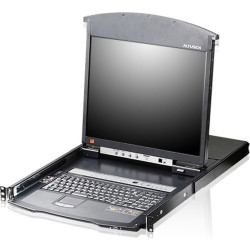Aten KL1516AiM KVM Over-IP Switch, 43cm TFT, VGA, PS/2-USB over cat 5, 16 Port, DE-Layout