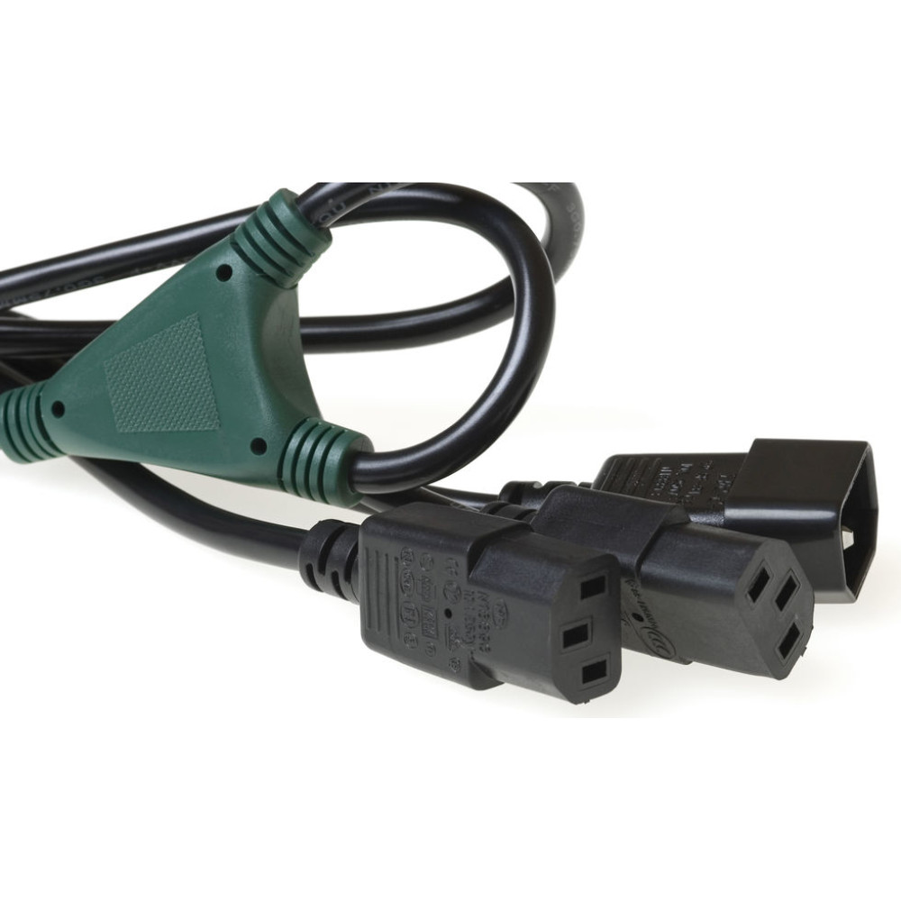 ACT POWERCORD C14-2XC13 BLK  1.80M