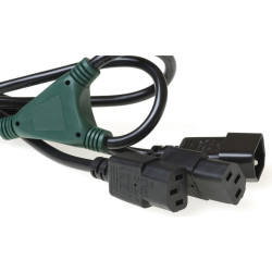 ACT POWERCORD C14-2XC13 BLK  1.80M