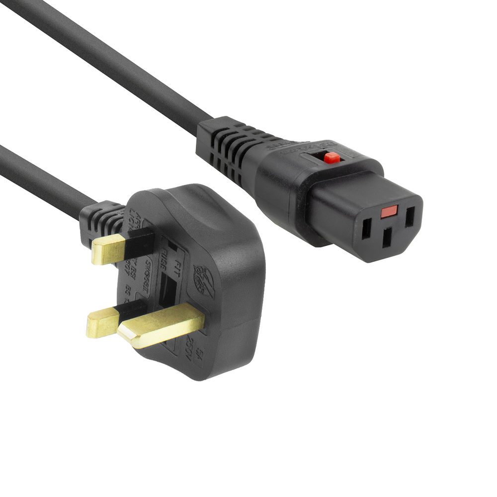 ACT POWERCORD UK-C13LOCK BK  2.00M