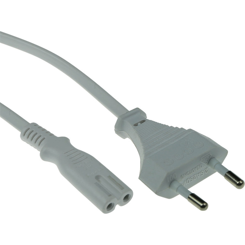 ACT PWRCORD CEE7/16 STR-C7 WH 3.0M