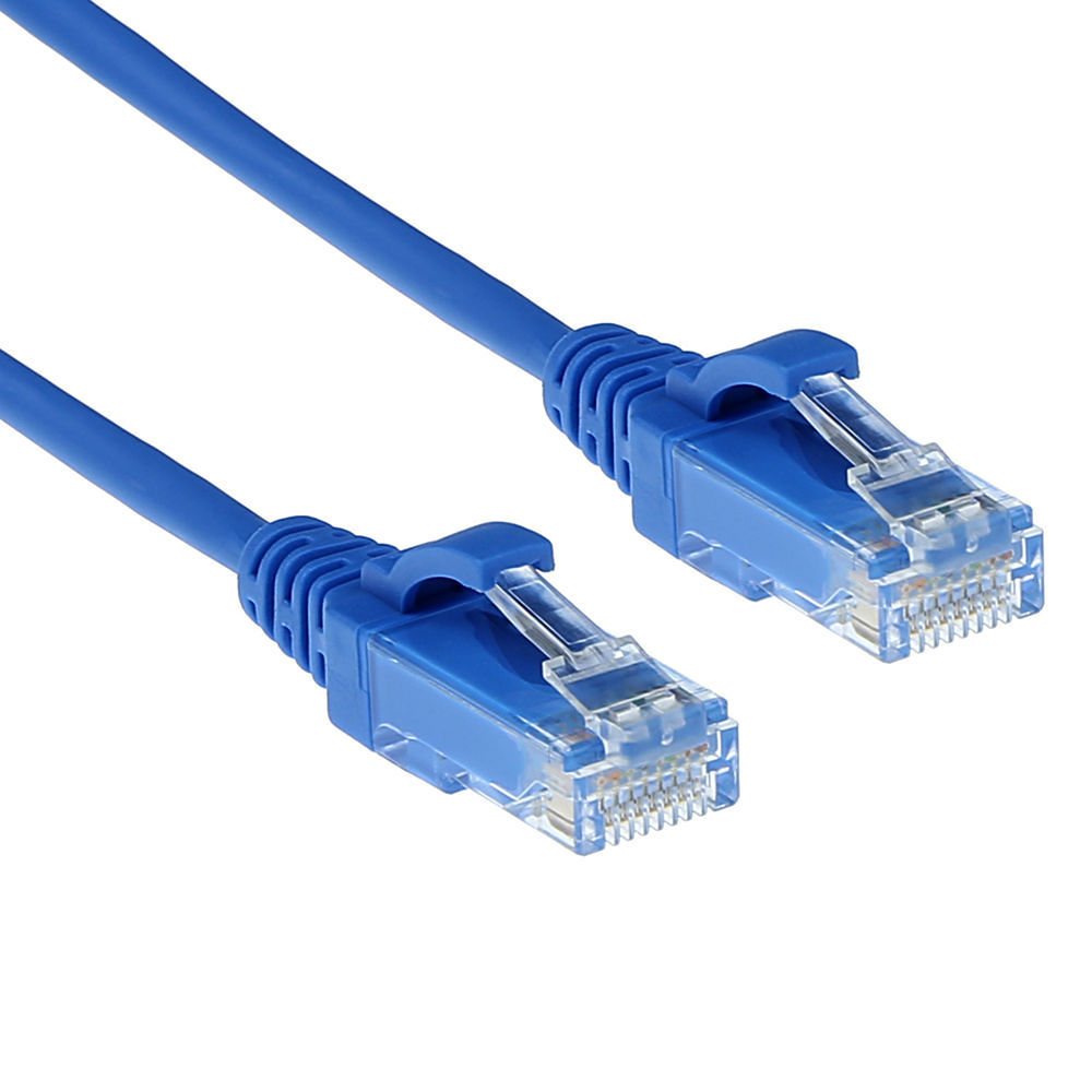 ACT CAT6 U/UTP SLIMLINE BU 0.15M