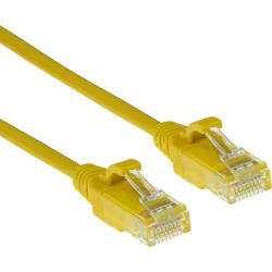 ACT CAT6 U/UTP SLIMLINE YL 0.25M