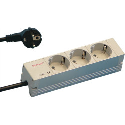 Schroff Socket Strip, SCHUKO, 3 Sockets