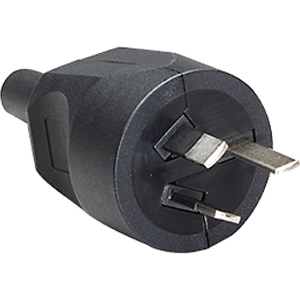 Bachmann earthing contact plug, Australia 10A/250V, black