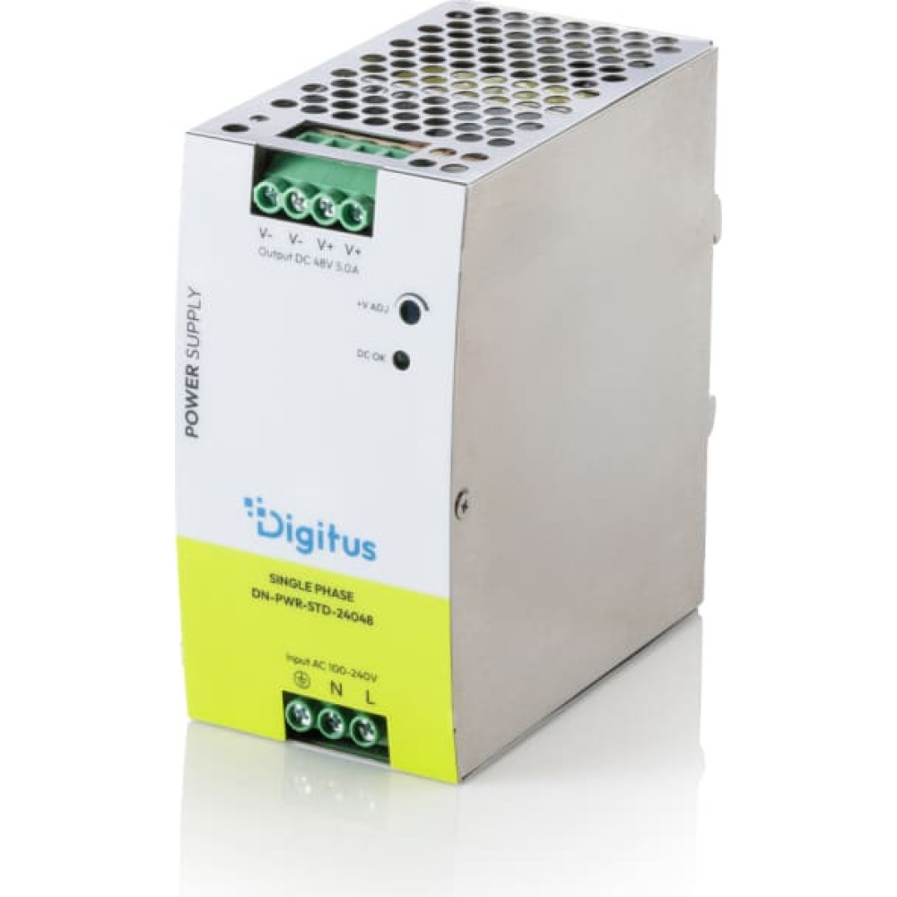 Digitus Industrial power supply unit, 48V DC, 5A, 240W, AC-DC, metal housing, for DIN rail mounting