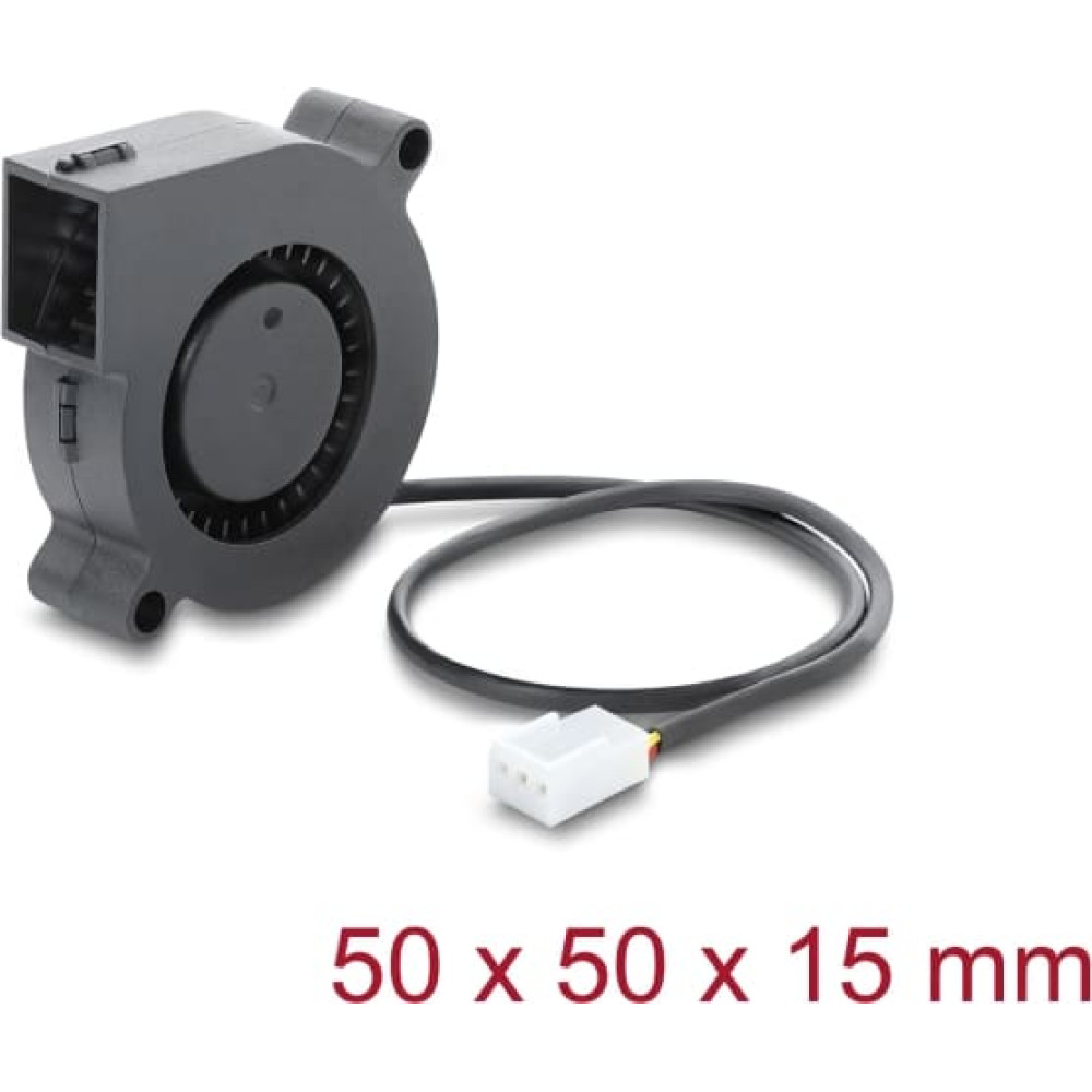 Delock Radial Fan / Blower Fan 12 V DC 50 x 50 x 15 mm with 3 pin fan connector, black