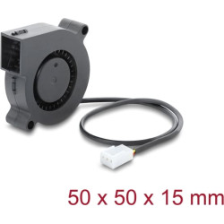 Delock Radial Fan / Blower Fan 12 V DC 50 x 50 x 15 mm with 3 pin fan connector, black