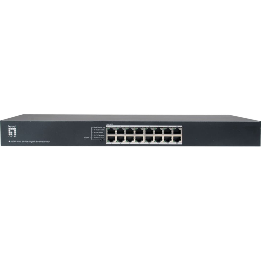 Level One LevelOne GEU-1632 Nepārvaldīts Gigabit Ethernet (10/100/1000) 1U Pelēks