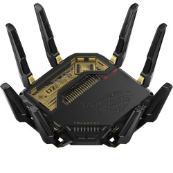 Asus ROG Rapture GT-BE98 bezvadu rūteris 10 Gigabit Ethernet Quad-band (2.4 GHz / 5 GHz-1 / 5 GHz-2 / 6 GHz) Melns