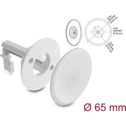 Delock Silicone Cable Bushing round &Oslash; 65 mm for wall mounting / desktop mounting white