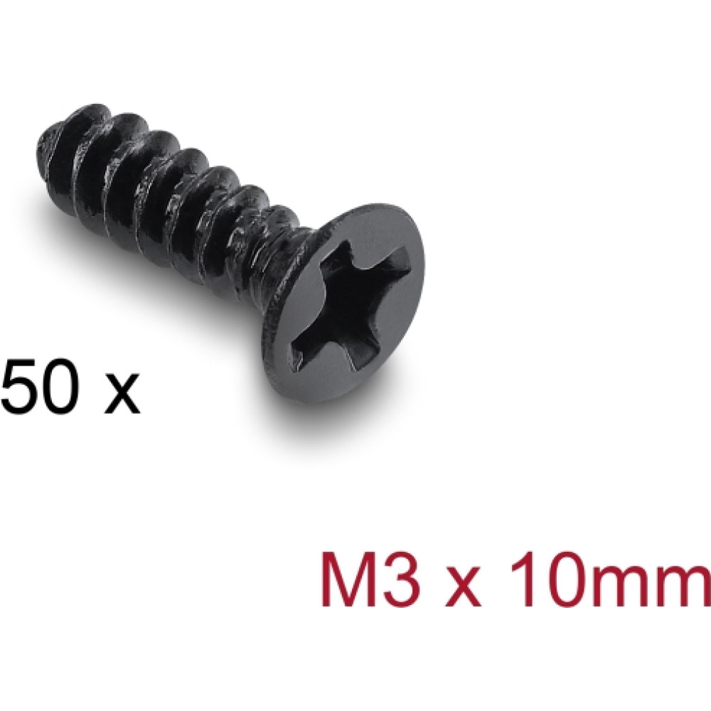 Delock Fan Screw M3 x 10 mm 50 pcs black